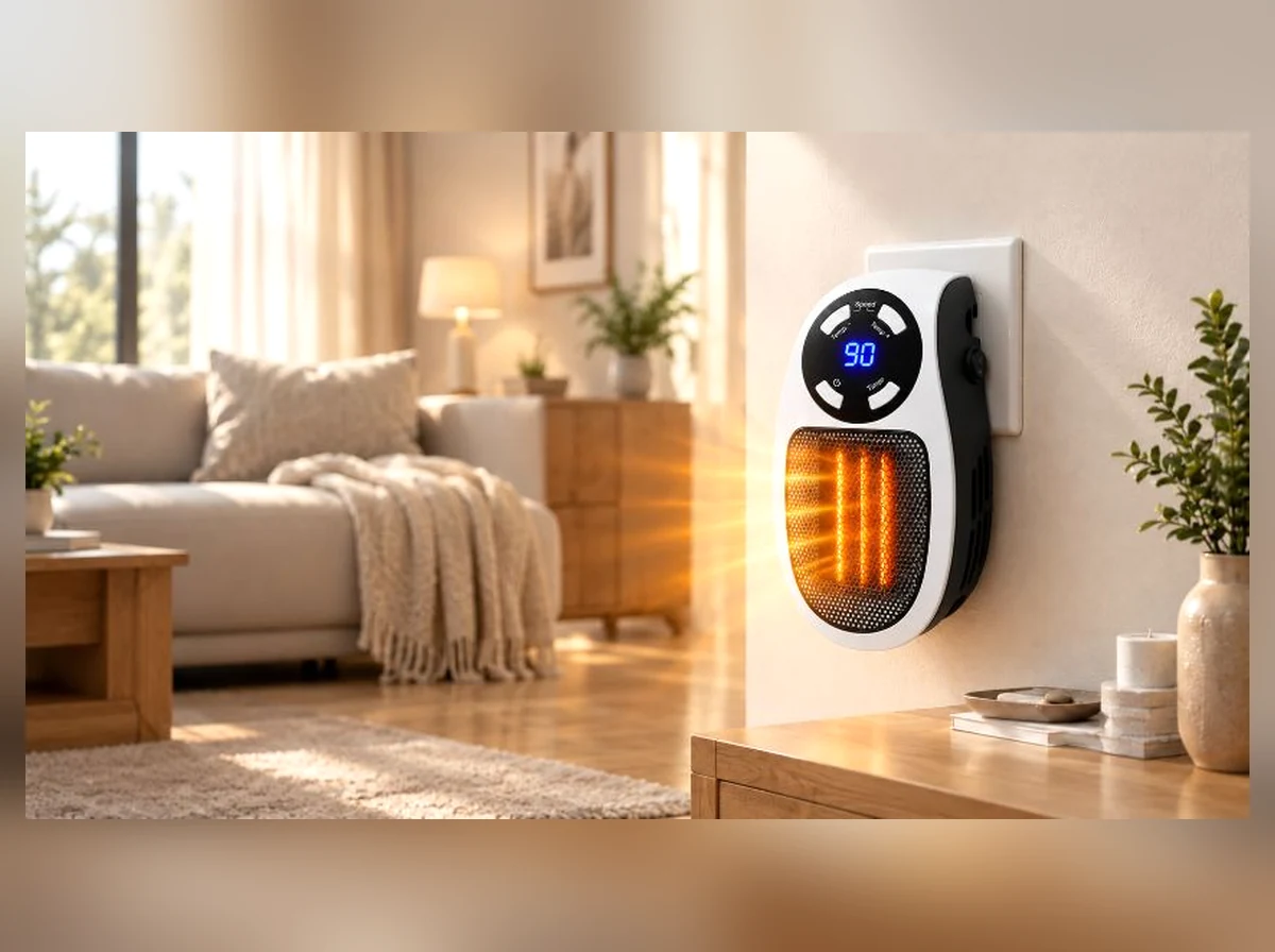 Gentle Glow™ Wall-Outlet Ceramic Space Heater With Digital Thermostat