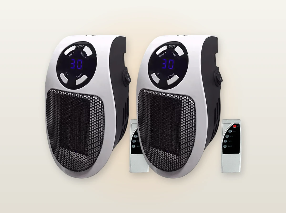 Gentle Glow™ Wall-Outlet Ceramic Space Heater With Digital Thermostat Package Contents